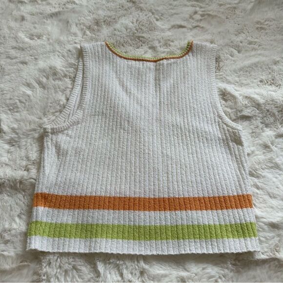 Pacsun/LA Hearts white green and orange knit sweater vest - Picture 4 of 5